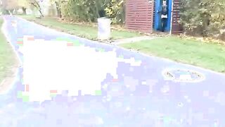 Slutty chick blows me in a public toilet