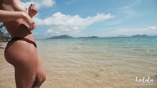 Lazy Sex on the Beach - Deepthroat and Creampie! Amateur Couple LeoLulu