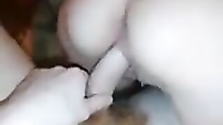 Stunning brunette bounces on my big cock in reverse cow