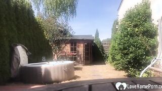 Homemade sex tape in the backyard